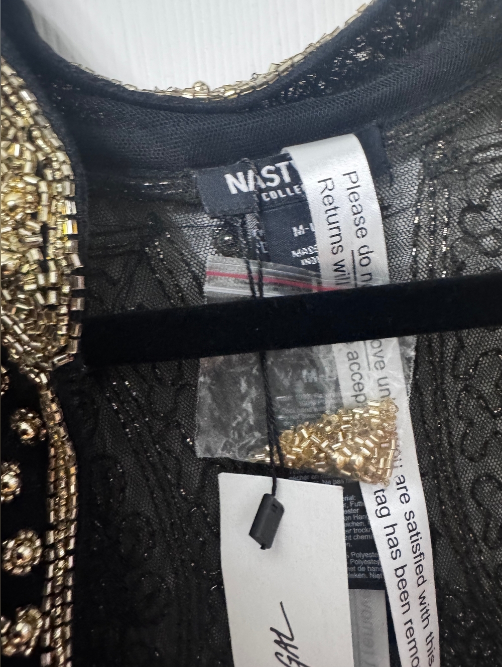 Nasty Gal Nwt Festival Rave Beaded Bolero M/L - Picture 7 of 11